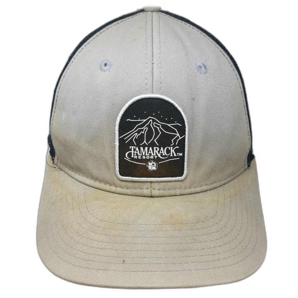 Pukka Tamarack Resort Mountain Patch Trucker Hat Gray Black One Size Snapback
